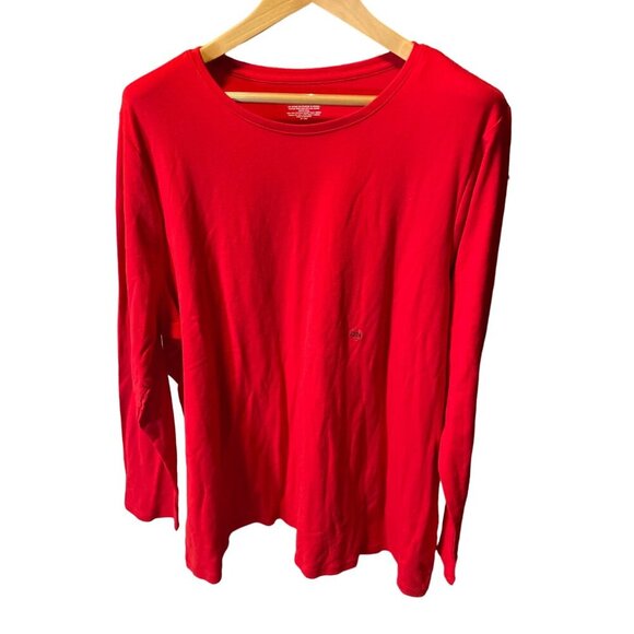 Lane Bryant NWT Red Boat Neck Long Sleeve T Shirt Sz 22 - Picture 1 of 7